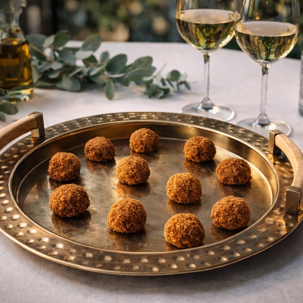 CHÈVRE PANÉ & CONFITURE DE FIGUES 🧀🍇🇫🇷
Crispy on the outside.
Warm, creamy goat cheese at the center.
A silky touch of fig jam to finish.
It’s that perfect French balance.
Savory. Sweet. Elegant.
Served warm on a beautiful brass tray, ready to elevate your table.
Simple ingredients. Refined flavor. Luxury bite-size experience.
This is the appetizer your guests remember.
Perfect for weddings, private dinners & upscale events in Los Angeles ✨
#ouiouifrenchcateringla #FrenchAppetizers #LosAngelesCatering #catering #frenchcatering